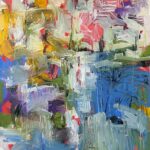 "even behind glass there are still people", 2024, oil on canvas, 160x120cm